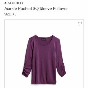 ABSOLUTELY-BRAND NEW-Markle Ruched Sleeve Pullover